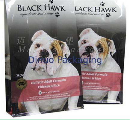 Pet Food Bao bì Túi đáy phẳng, Túi thực phẩm có thể kéo lại tùy chỉnh
