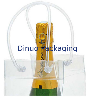 Túi nhựa PVC trong suốt, Túi tote PVC tùy chỉnh để đóng gói rượu vang đỏ