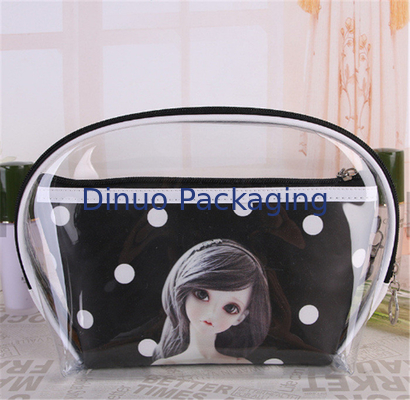 PVC có thể tái chế Túi bao bì có thể khóa lại với Zipper Beauty Kho lưu trữ mỹ phẩm