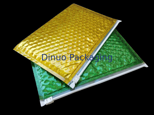 Logo tùy chỉnh và in Màu vàng hồng A4 Dây kéo nhôm Lá kim loại Bubble Bubble Bag