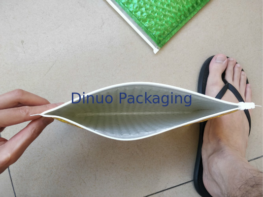 Túi bong bóng không thấm nước Zipper / Green Metal Glossy Hologpson 300x250mm Ziplock Foil Bubble Mailers