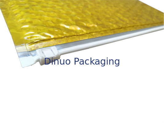 Logo tùy chỉnh và in Màu vàng hồng A4 Dây kéo nhôm Lá kim loại Bubble Bubble Bag