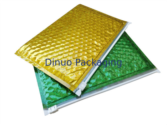 Logo tùy chỉnh và in Màu vàng hồng A4 Dây kéo nhôm Lá kim loại Bubble Bubble Bag