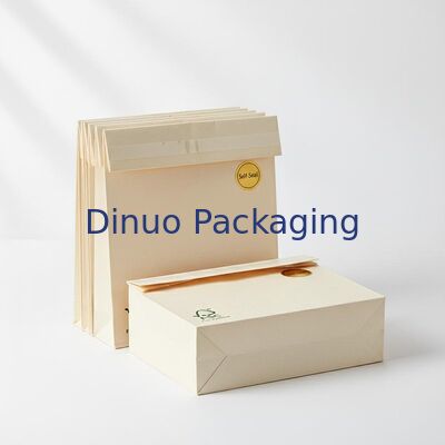 FSC Certified Custom Paper Bags Featuring Self Adhesive Seal Ideal for Retail Packaging and Product Display