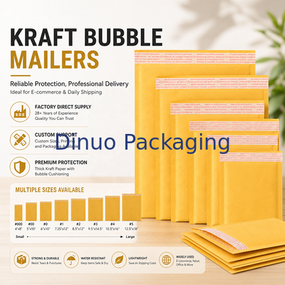 Kraft Bubble Mailers bền Kích thước tiêu chuẩn 7 60 đến 180gsm Độ dày phong bì đệm